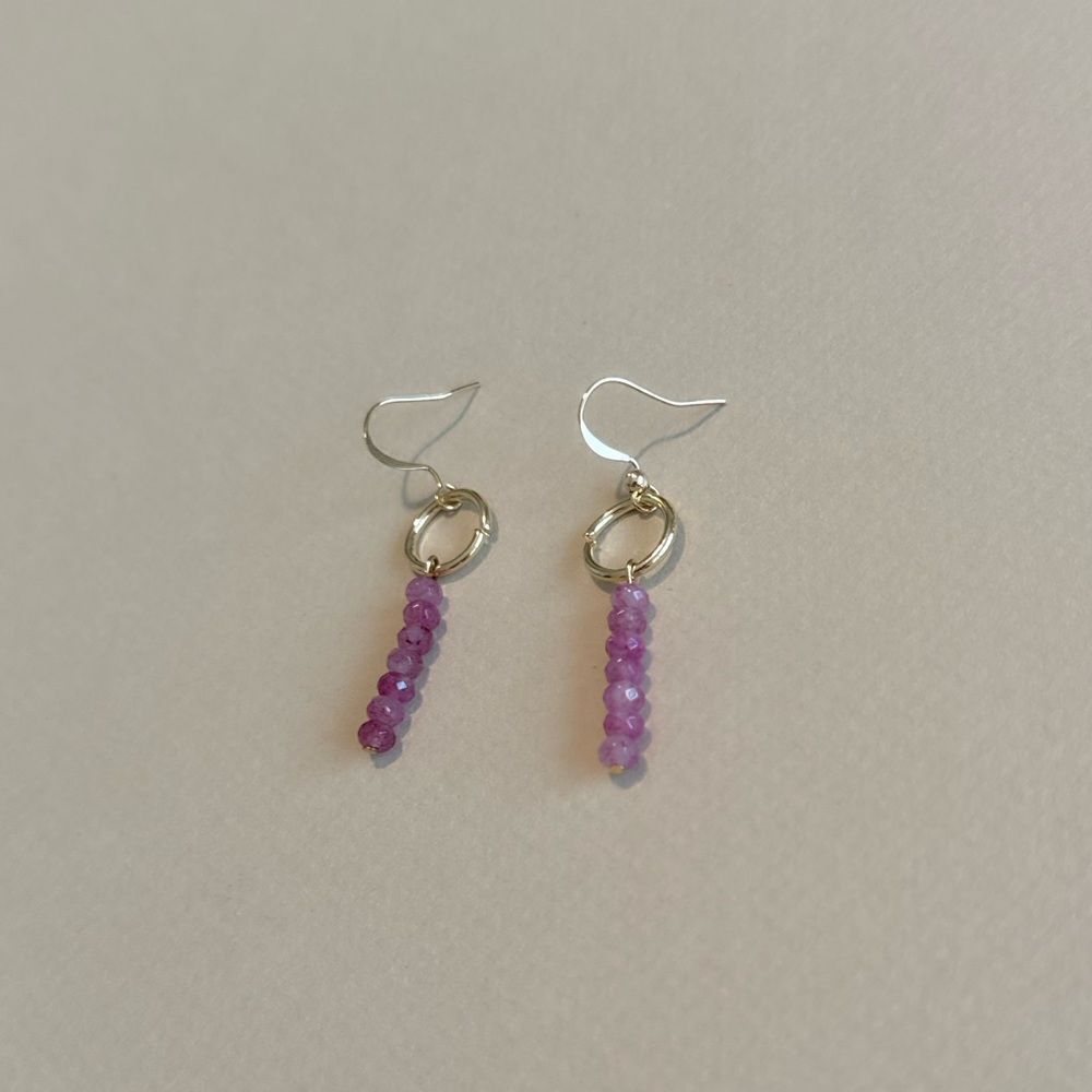 Stone drop earrings M762 - Picture 3 of 4